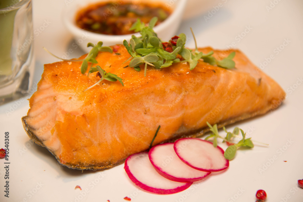 Salmon Steak with vegetables