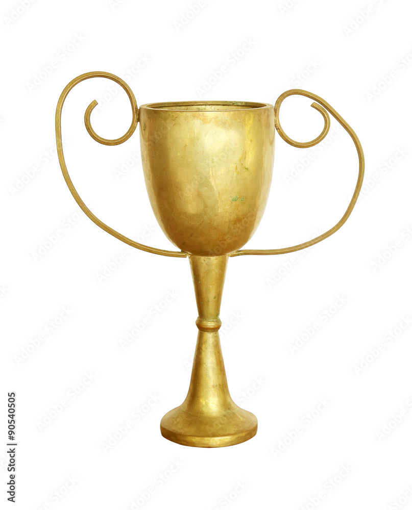 old trophy isolated on white background old trophy isolated on white background