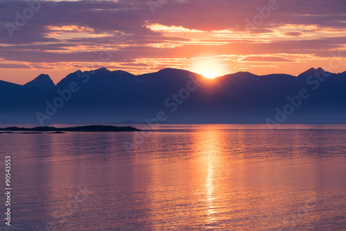 Norwegian landscape at sunset © catuncia