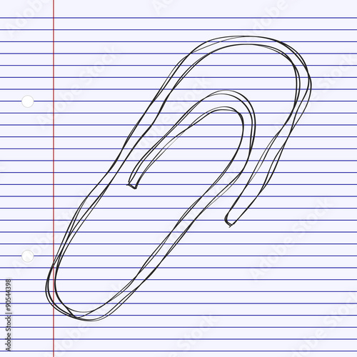 Simple doodle of a paperclip
