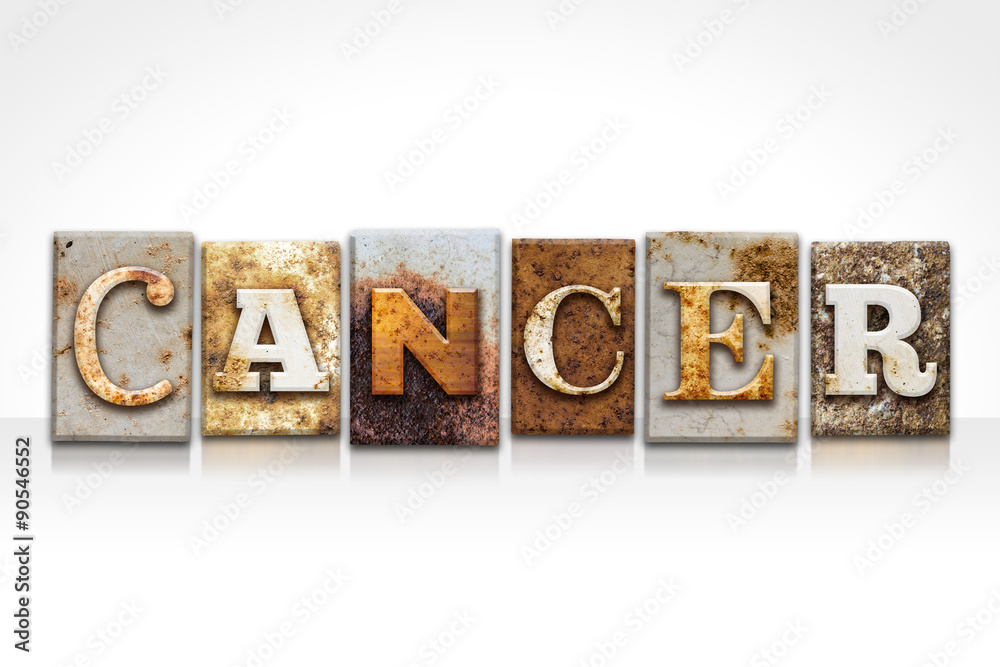 Cancer Letterpress Concept Isolated on White Cancer Letterpress Concept Isolated on White
