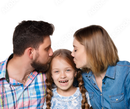  happy family on white background