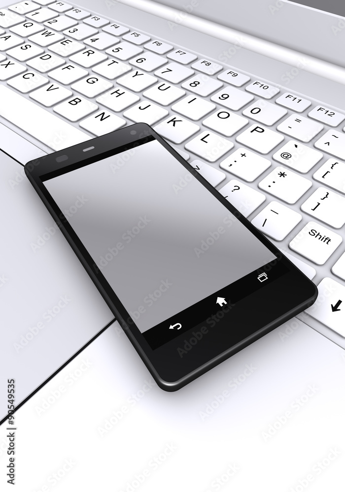 スマートフォンとノートパソコン スマートフォンとノートパソコン