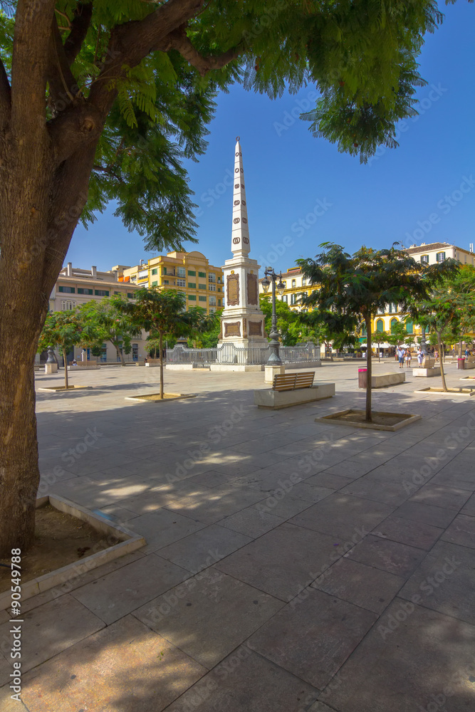 Travel Plaza de la Merced in the city of Malaga, Spain