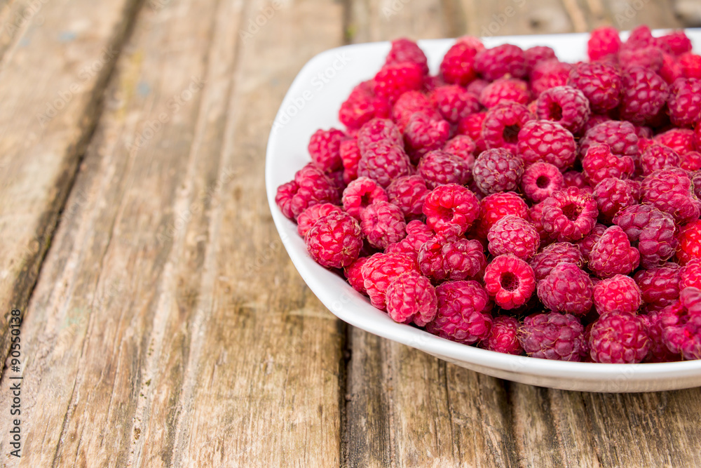 Plate of fresh red raspberry. Plate of fresh red raspberry.