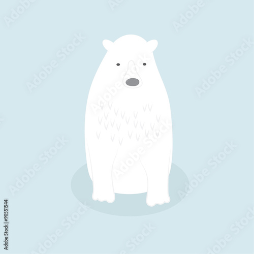 White polar bear cute cartoon.