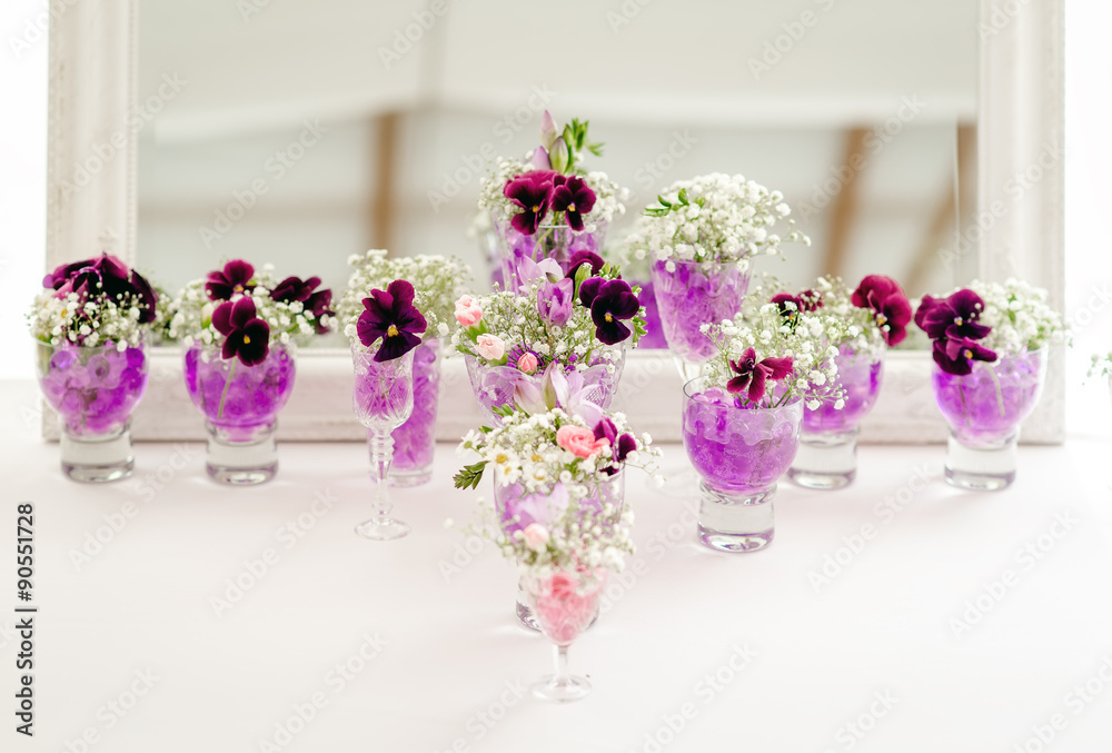 Wedding decoration with fresh flowers Wedding decoration with fresh flowers