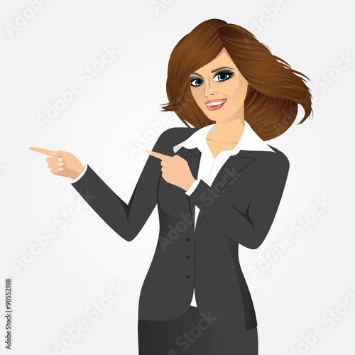 businesswoman pointing something