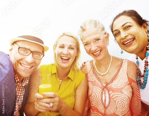 Diverse Neighbors Drinking Party Concept