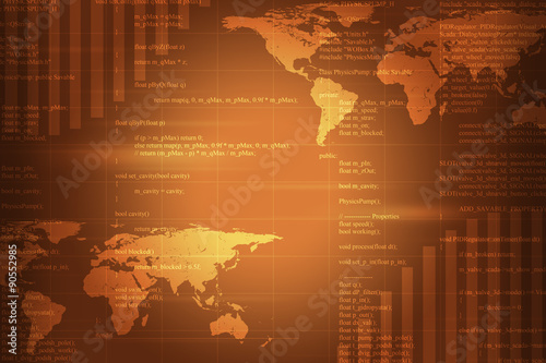 Abstract background with world map