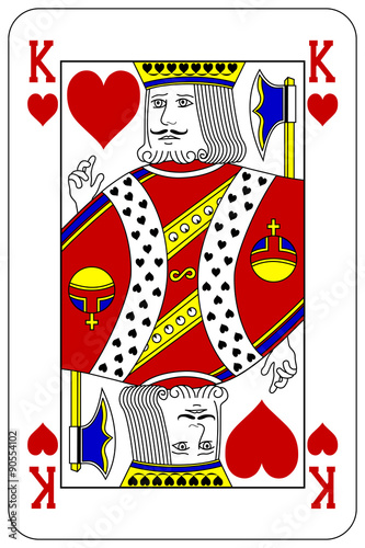 Obraz na płótnie Poker playing card King heart w salonie