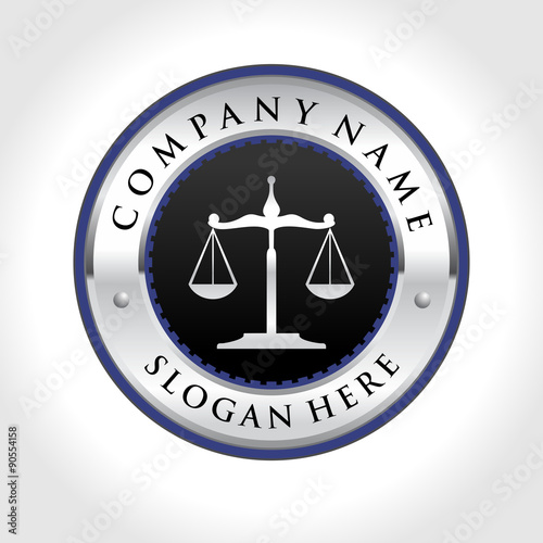 Justice Scale Law Firm Emblem Design