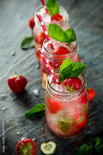 Glasses of fresh,home-made fresh juice