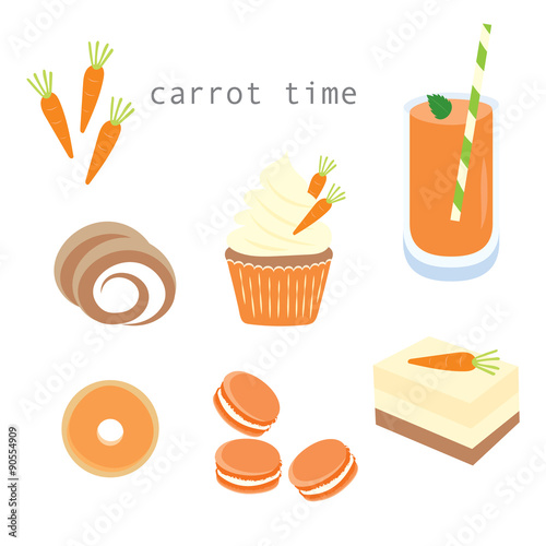 Sweet dessert carrot flavor set.