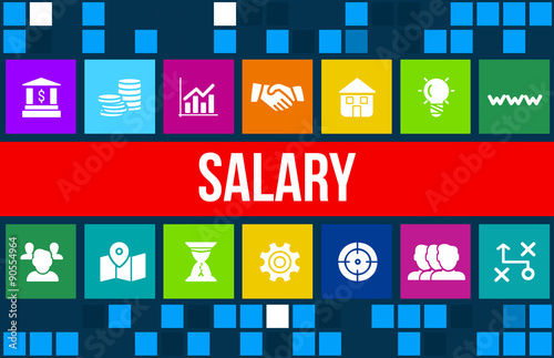 Salary concept image with business icons and copyspace.