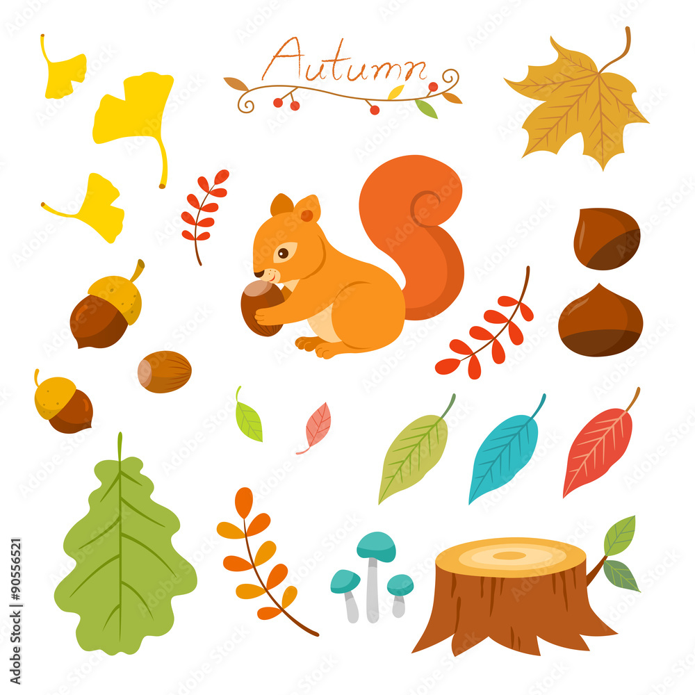 Autumn elements set