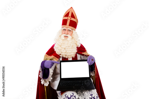 Sinterklaas with laptop photo