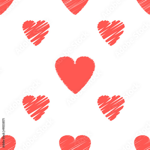 Heart seamless sketch background