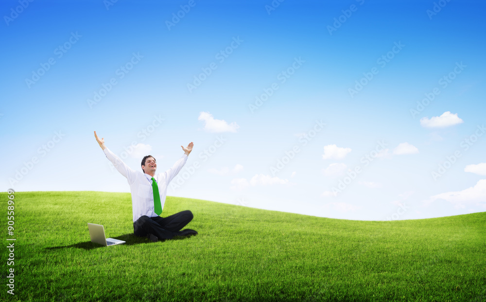 Businessman Freedom Relaxation Getaway Refreshment Concept Businessman Freedom Relaxation Getaway Refreshment Concept