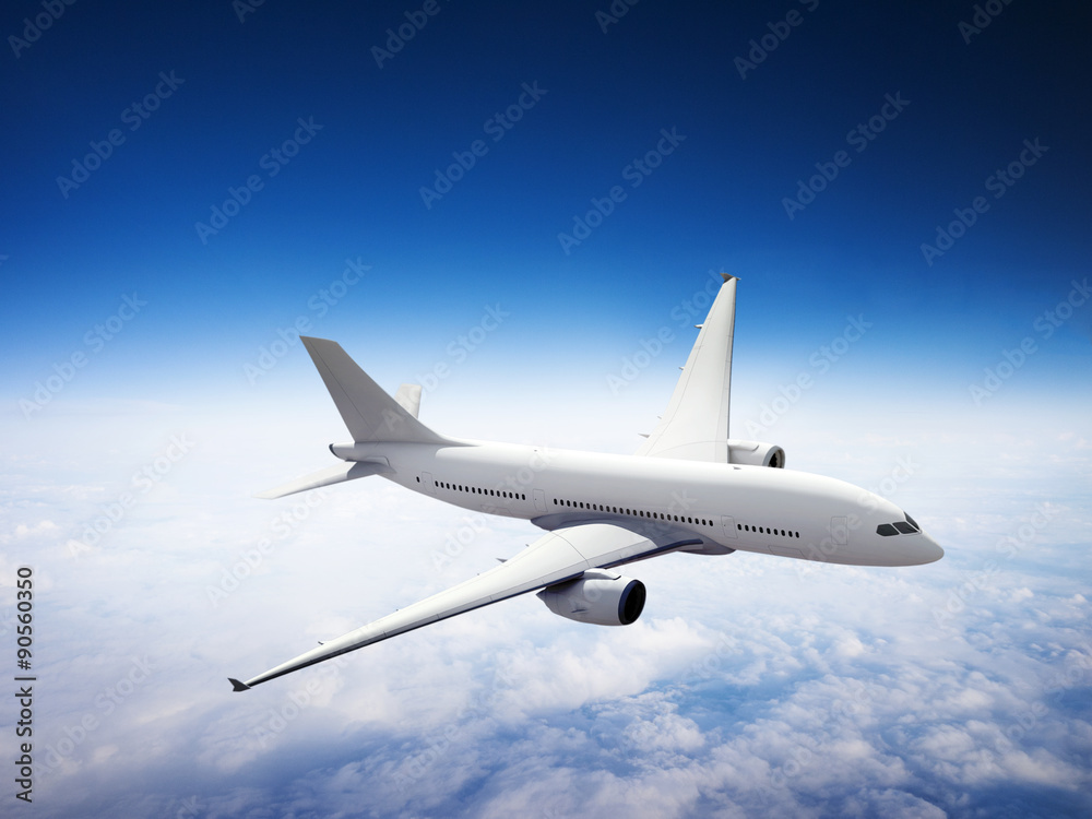 Obraz premium Airplane Skyline Horizon Flight Cloud Concept