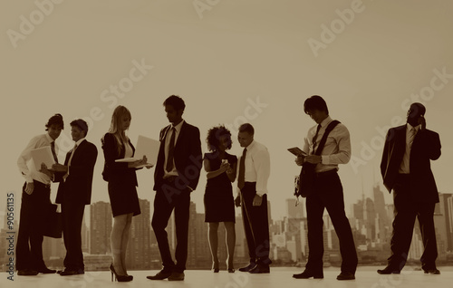 Canvas Print Outdoor Business Meeting in New York City Communication Concept