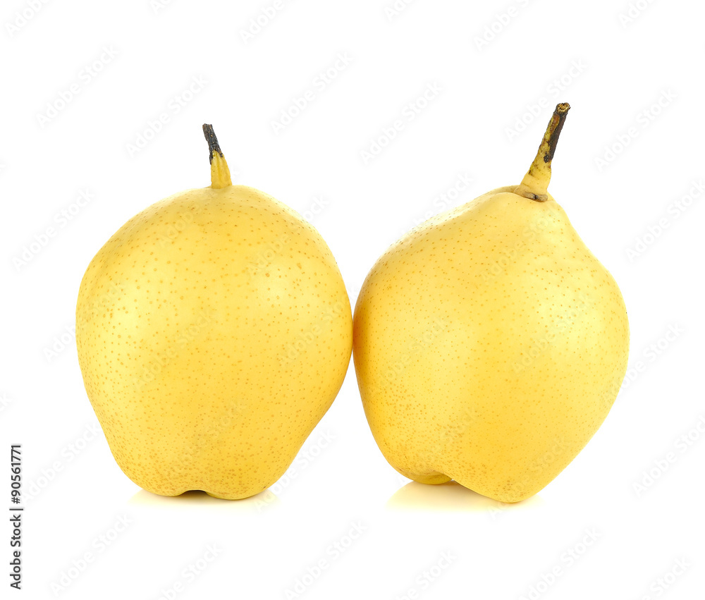 Fresh oriental pear on a white background Fresh oriental pear on a white background