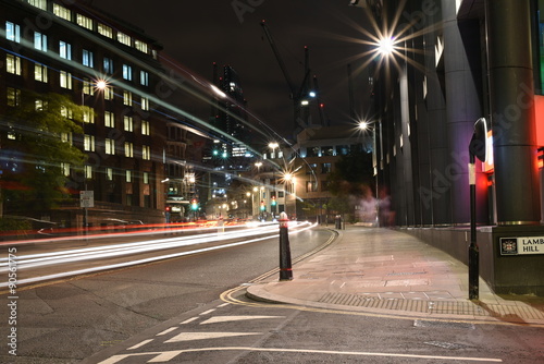 Photography Urban city night shot on London street, artistic long exposure shot