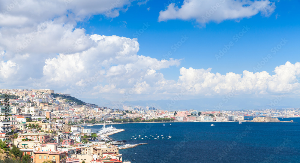 Gulf of Naples panoramic landscape with cityscape