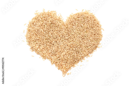 Wallpaper Mural Long grain brown rice in a heart shape Torontodigital.ca