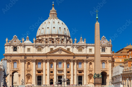 St.Peter's Basilica. Late Renaissance church located within Vatican City. Construction of the present basilica began in April 1506 and was completed in November 1626
