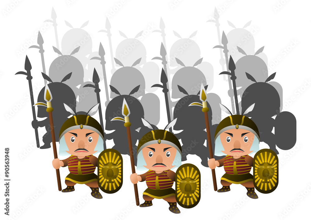 中国 殷周時代の武人の軍勢 歴史 人物イラスト Stock イラスト Adobe Stock