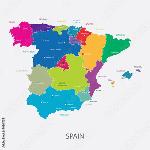Spain Map Regions photo