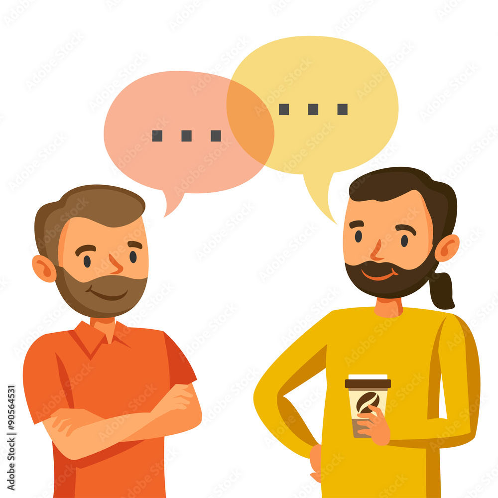 Two men talk, discussion, exchange of ideas, teamwork Two men talk, discussion, exchange of ideas, teamwork