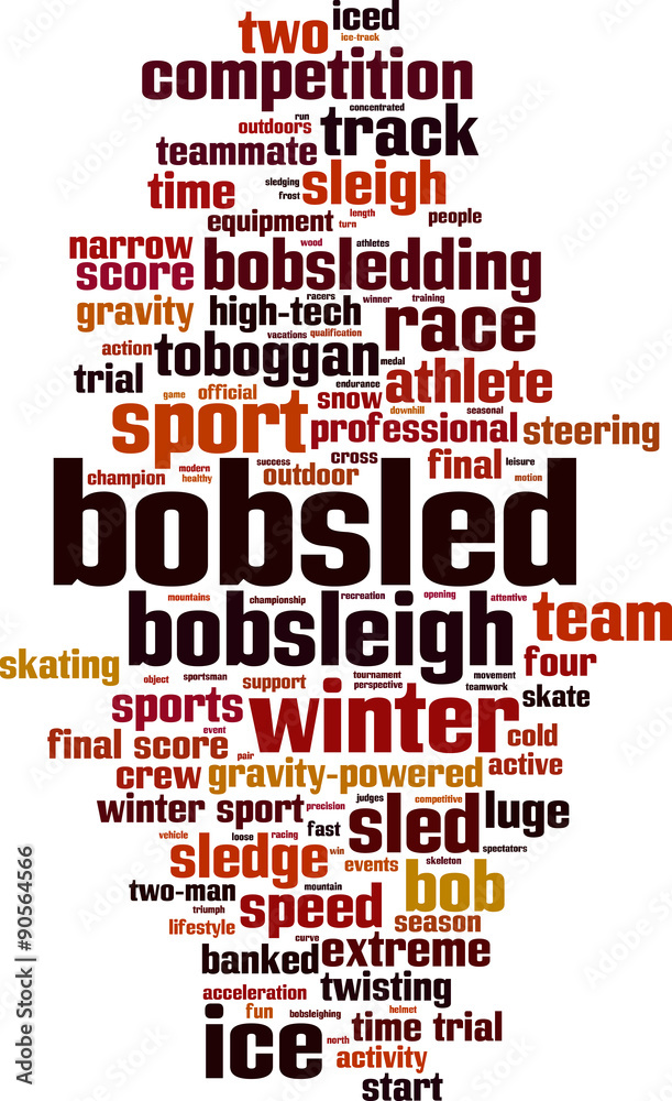 Obraz premium Bobsled word cloud concept. Vector illustration