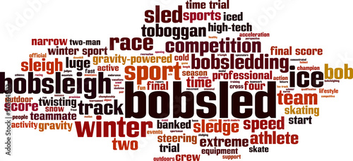 Bobsled word cloud concept. Vector illustration