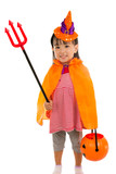 Asian Chinese Little girl celebrate Halloween.