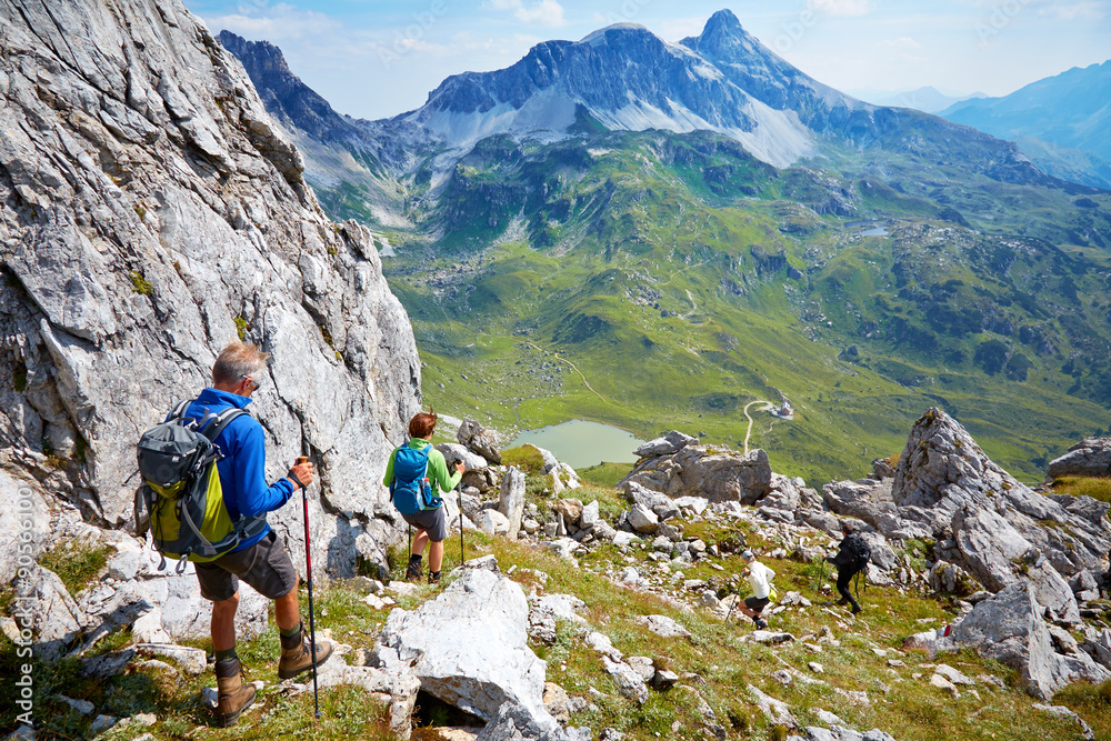 A group of hiker in austrian alps