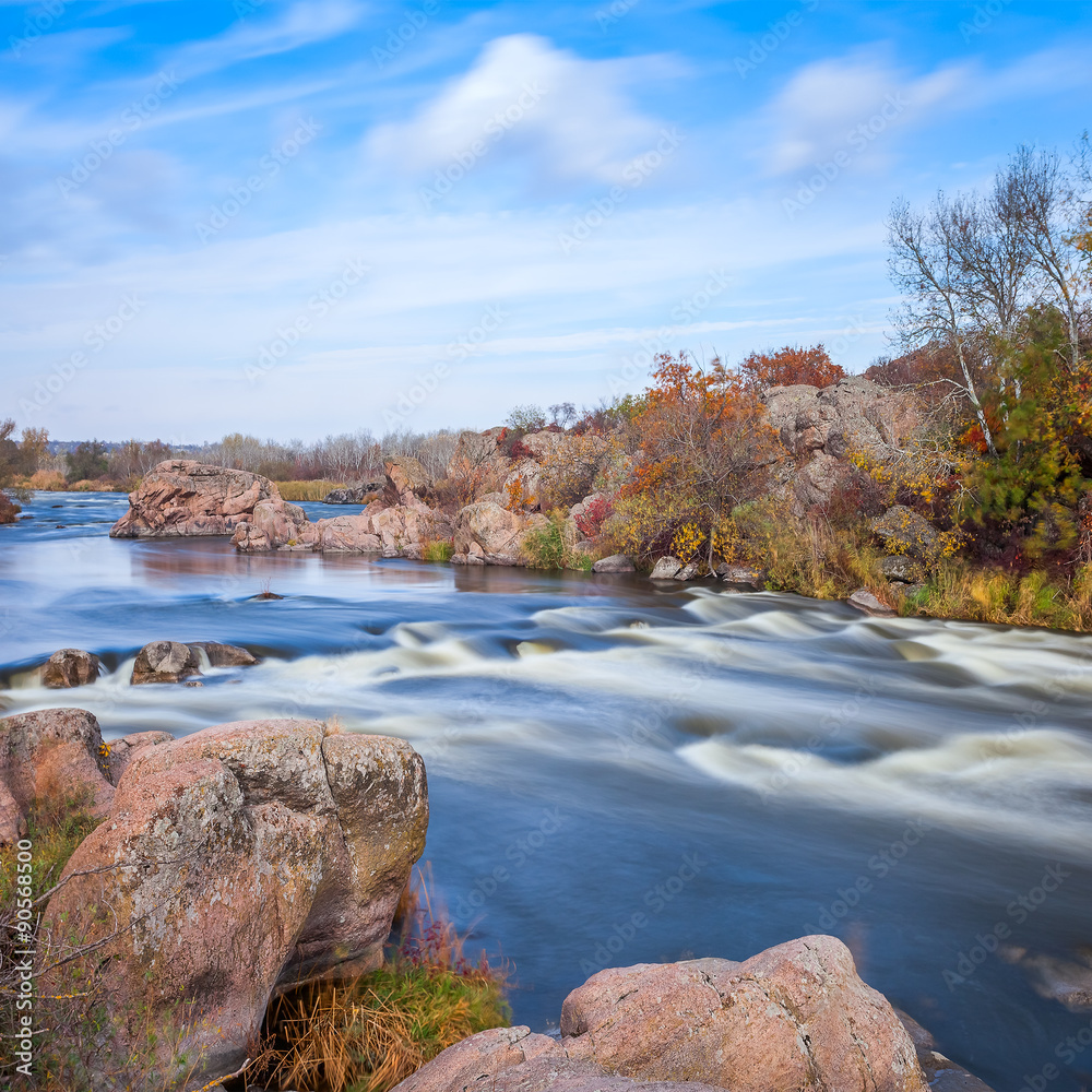 autumn landscape with Southern Bug river autumn landscape with Southern Bug river