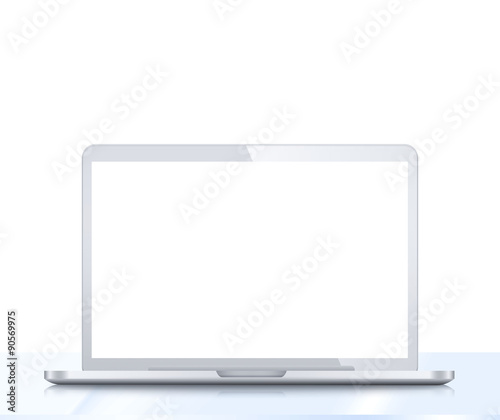 Modern LCD computer monitor (LCD display panel) isolated on white background