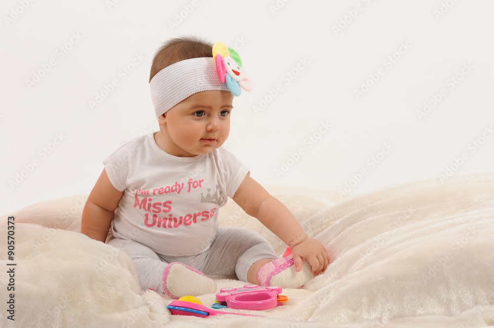 Cute and happy newborn baby playing, smiling, laughing with great pose Cute and happy newborn baby playing, smiling, laughing with great pose