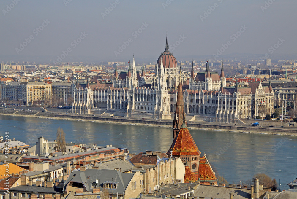 View on the Hungarian Parliament Building, Budapest, Hungary