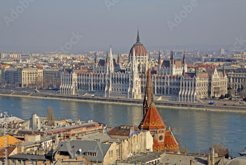 Photography View on the Hungarian Parliament Building, Budapest, Hungary