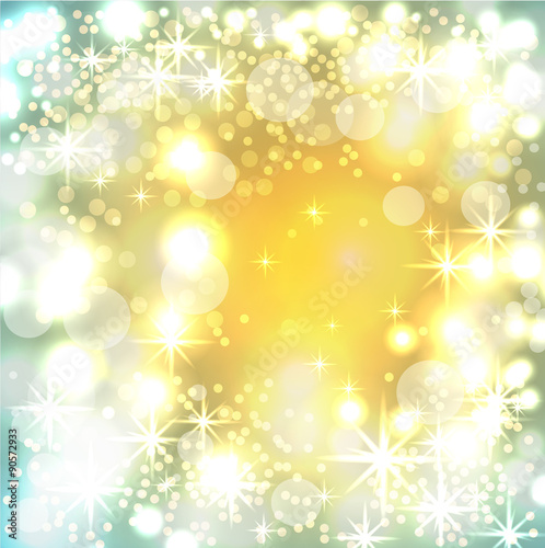 Festive New Year background with blue and yellow lights © Azuzl