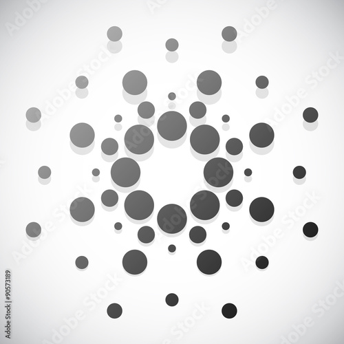 Concentric dots, circles. Dotted abstract element, abstract patt