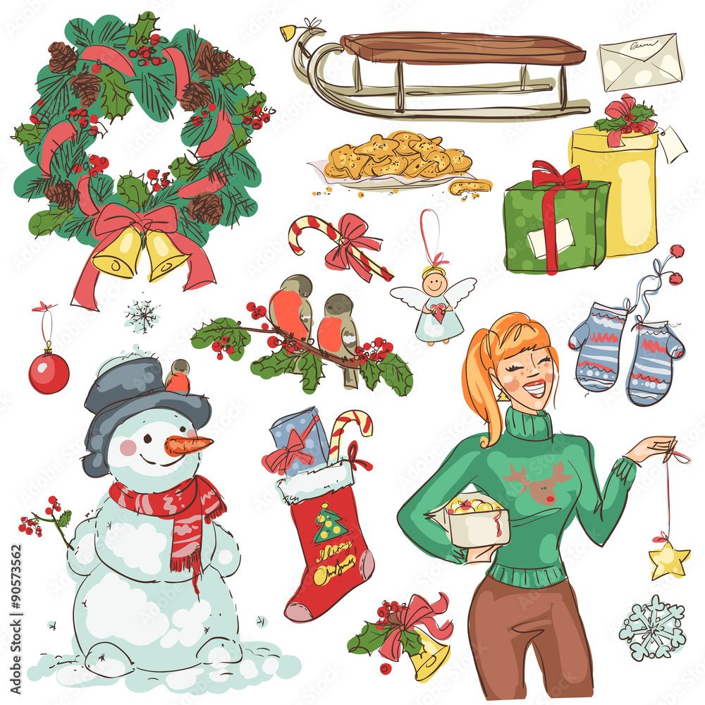 Fototapeta premium Christmas decoration and presents
