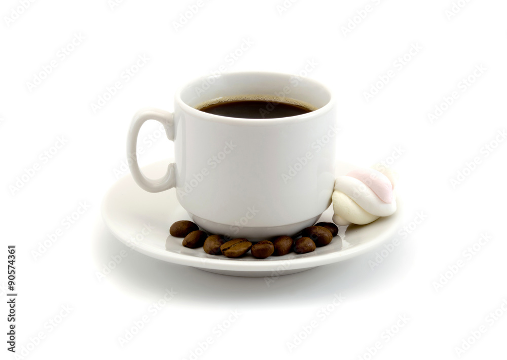 cup of coffee with marshmallows isolated on white background
cup of coffee with marshmallows isolated on white background