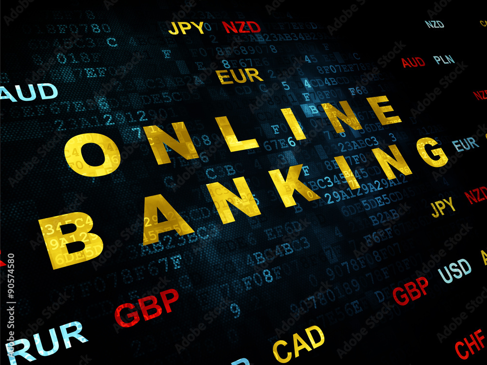 Currency concept: Online Banking on Digital background Currency concept: Online Banking on Digital background