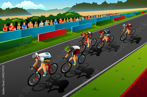 People Cycling in the Competition