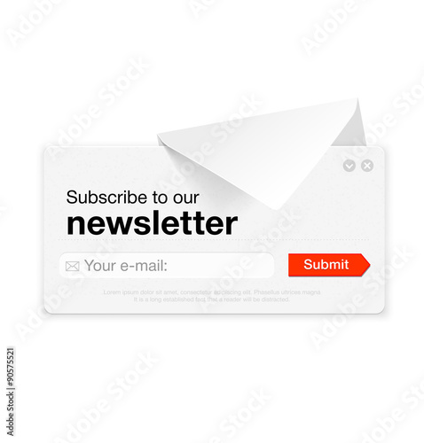 Menu for subscribe. Vector element