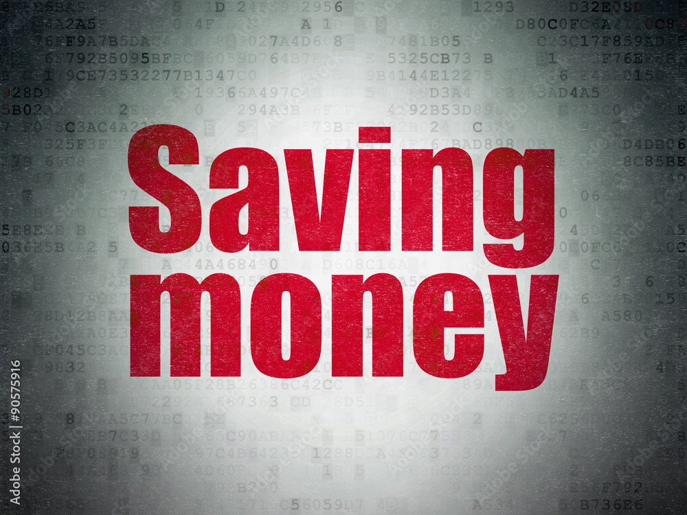 Business concept: Saving Money on Digital Paper background